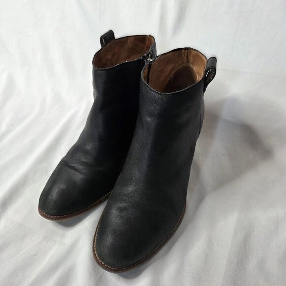 Madewell Womens Size 8.5 Ankle Booties Leather Black Billie E0191 - Picture 6 of 8